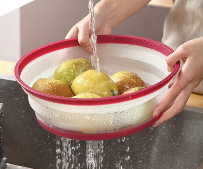 Microwave Cover Foldable Fruit & Vegetable Drain Basket